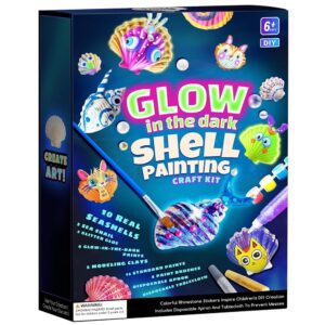 EPUMP Shell Painting Kit for Kids - Glow in The Dark Arts and Crafts for Boys Girls Ages 6-12, Kids Crafts 8-12, Art Supplies, Creative Arts and Crafts Toys Christmas Birthday...
